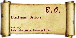 Buchman Orion névjegykártya